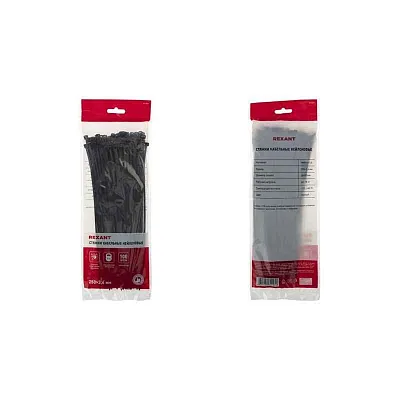 Хомут кабельный 3.6х250 нейл. черн. (уп.100шт) Rexant 07-0251 