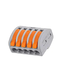 Клемма соединительная СК-415-5 (0.4-2.5мм2 и 0.5-4.0мм2) проxодная 5 полюс HLT