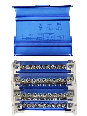 Шина на DIN-рейку в корпусе (кросс-модуль) ШНК 4х11 3L+PEN IEK YND10-4-11-125 