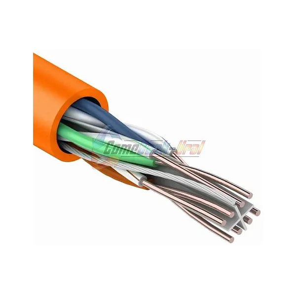 Кабель витая пара F/UTP, CAT 6, ZH нг(A)-HF, 4PR, 23AWG, INDOOR, SOLID, оранжевый, 305 м, REXANT