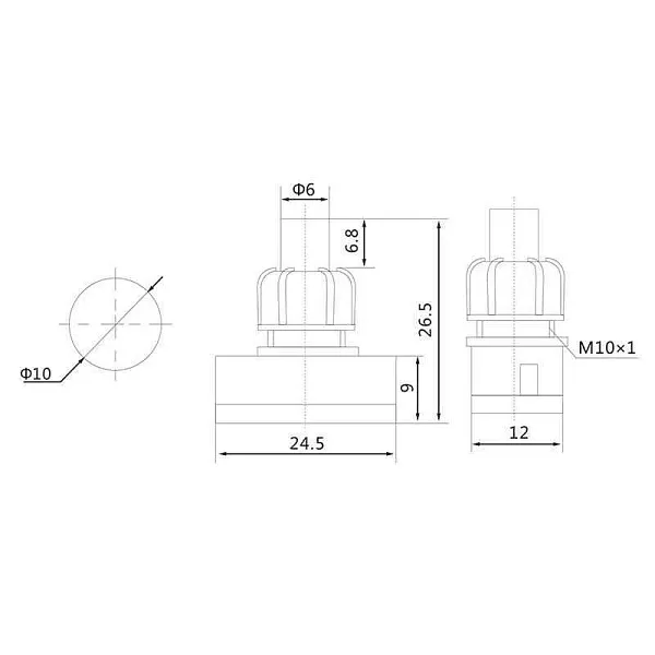 Выключатель-кнопка 250В 1А (2с) ON-OFF (PBS-17A2) (для настольной лампы) черн. Rexant 36-3011 