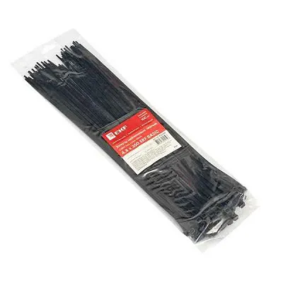 Хомут кабельный 4.8х350 нейл. черн. (уп.100шт) EKF plc-cb-4.8x350 