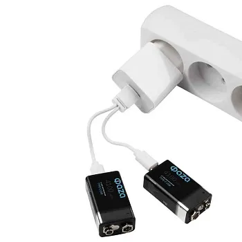 Аккумулятор литиевый "крона" 9В Li-Ion 4100мВт.ч 455мА.ч зарядка от Type-C шнур в комплекте BL-2 (уп.2шт) ФАZА 5061699