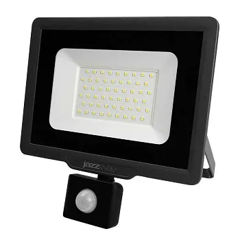 Прожектор светодиодный PFL-C3 SENSOR 50Вт 6500К IP65 ДО закален. прозр. стекло датчик движения инфракрасный Pro JazzWay 5026940A
