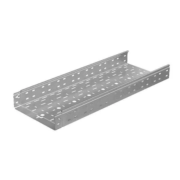 Лоток листовой перфорированный 300х80 L3000 сталь 0.8мм "БЫСТРЫЙ МОНТАЖ ПЛЮС" LPplus80-300-0.8-3000 оцинк. КМ PL0249 