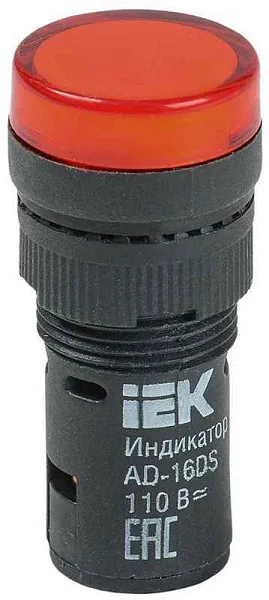 Лампа светосигнальная AD16DS d16мм 24В AC/DC красн. KARAT IEK BLS10-ADDS-024-K04-16