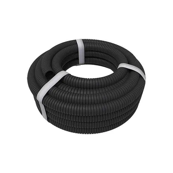 Труба гофрированная ПНД d32мм с протяжкой черн. (уп.25м) Rexant 28-0032-3 