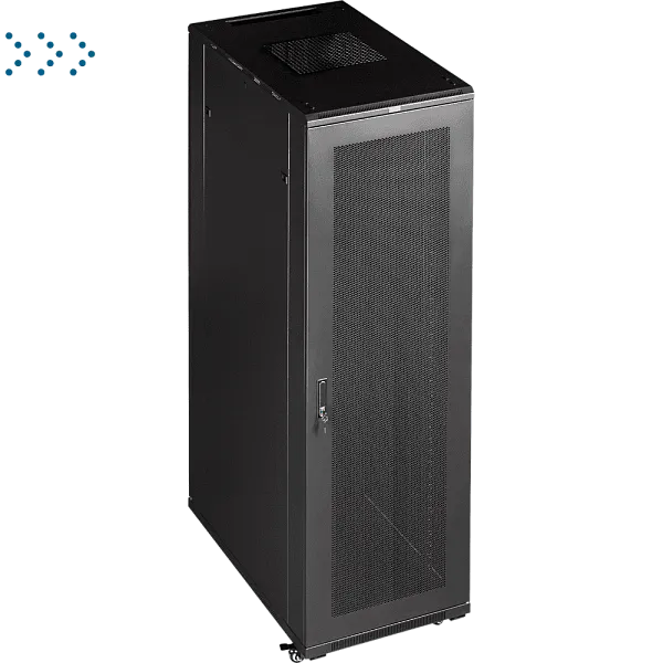 Шкаф 19" Business, 18U 600x600, черный, передняя дверь стекло, задняя дверь распашная металл 