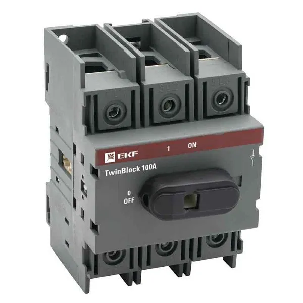 Рубильник 3п 100А с рукояткой управления для прямой установки TwinBlock PROxima EKF tb-100-3p-f 