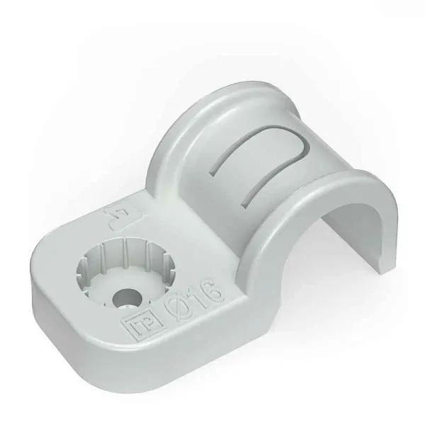 Крепеж-скоба односторонняя d16мм для прямого монтажа атмосф. пластик. сер. (уп.50шт) Промрукав PR13.0368 