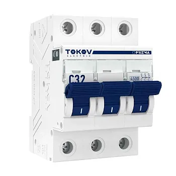 Выключатель автоматический модульный 3п C 32А 4.5кА PRIZMA TOKOV ELECTRIC TKE-PZ45-MCBI-3-32-C TOKOV ELECTRIC