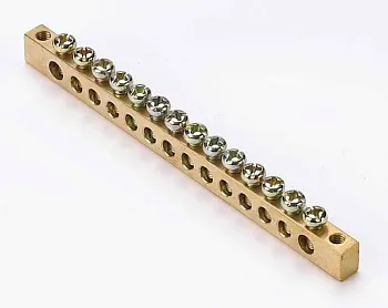 Шина нулевая 14 групп/крепеж по краям 6х9мм DEKraft 32004DEK