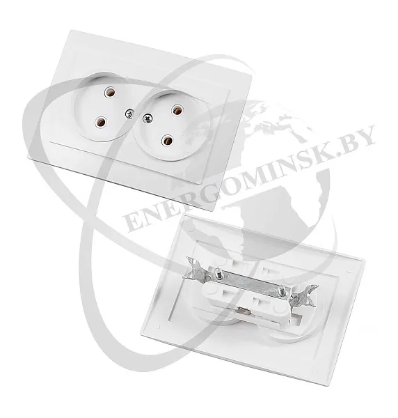 Элект Пилот Роз. с/у 2-я без заземл. 16А IP20 РС16-237-Б (белый) (60шт) Элект