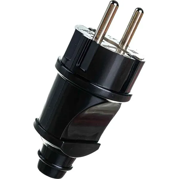 Вилка штепсел. прямая с/з черная NCA-PL02-16A-E-BL Navigator 61 360