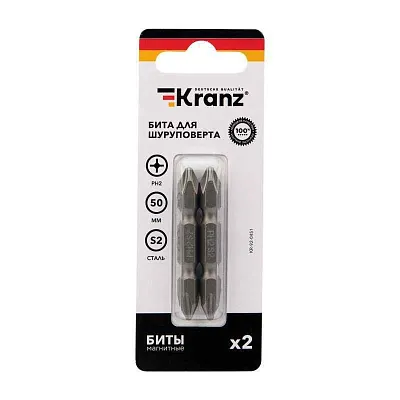 Бита для шуруповерта PH2-PH2х50мм (уп.2шт) Kranz KR-92-0451 