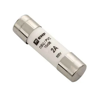 Вставка плавкая цилиндрическая ПВЦ 10х38 2А EKF pvc-10x38-2 