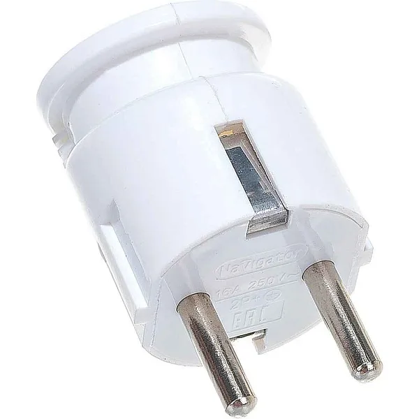 Вилка штепсел. угловая с/з белая NCA-PL04-16A-E-WH Navigator 61 362