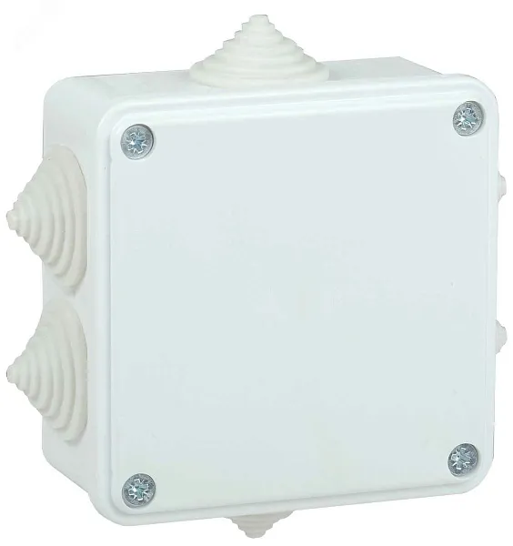 Коробка распаячная КМ о/п 100x100x45мм IP44 6 вводов белая IEK