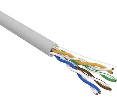 Кабель витая пара, U/UTP, CAT 5e, ZH нг(A)-HF, 4х2х0,52мм, 24AWG, INDOOR, SOLID, серый, 305м REXANT PRO | 02-0004 | REXANT