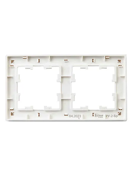 ИЭК Брайт Рамка  2-я РУ-2-Бр бел. рифленый IEK