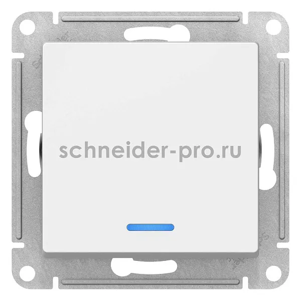 ШЭ Атлас Выкл. 1кл. с/у с инд.,  10А, (б/рамки, белый) ATN000113 (20шт/уп)