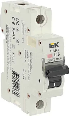 Выключатель автоматический модульный 1п C 6А M10N ARMAT IEK AR-M10N-1-C006 