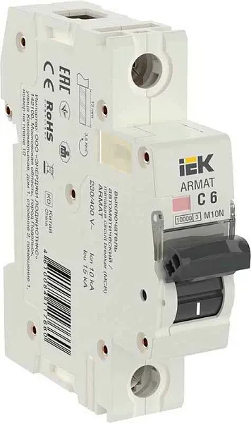 Выключатель автоматический модульный 1п C 6А M10N ARMAT IEK AR-M10N-1-C006 