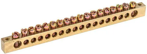 Шина PEN "земля-ноль" 8х12мм 20/2 (20групп/крепеж по краям) IEK YNN21-20-100 