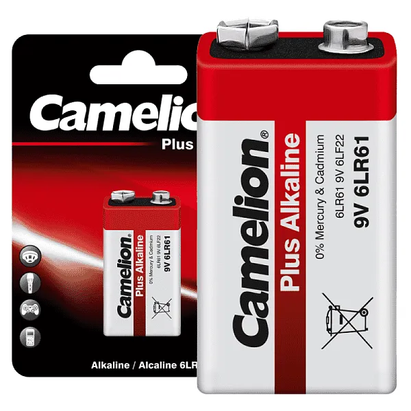 Элемент питания алкалиновый "крона" 6LR61 6LR61-BP1 (блист.1шт) Camelion 1655 