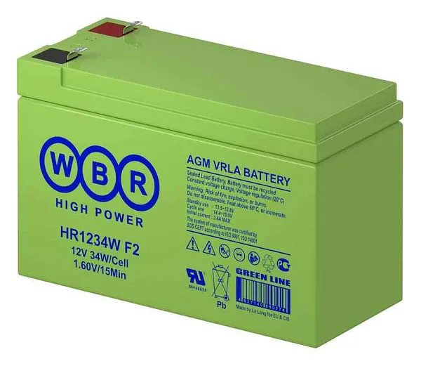Аккумулятор 12В 9А.ч WBR HR1234W F2 WBR - купить в Москве - ООО Гамма-компоненты