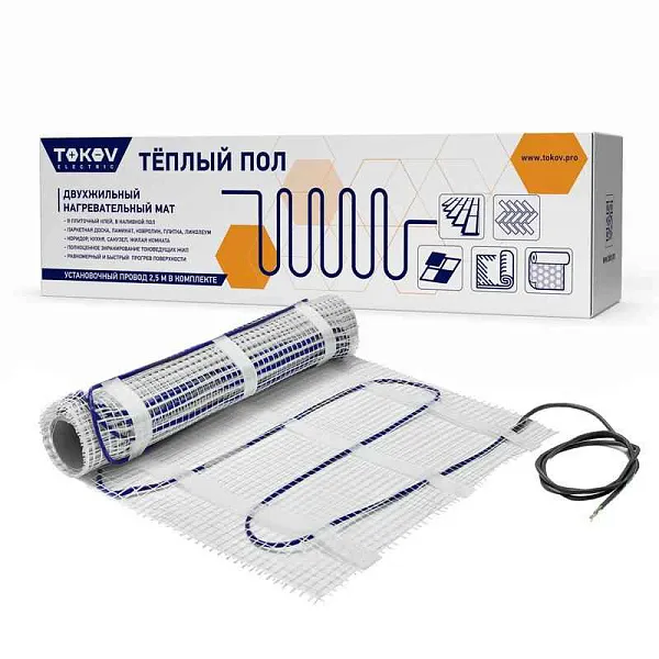 Комплект "Теплый пол" (мат) 150Вт/кв.м 2.5кв.м TOKOV ELECTRIC TKE-MAT150-375-2.5 