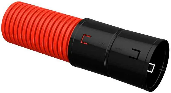 Труба гофрированная двустенная ПНД гибкая d110мм с муфтой красн. (уп.50м) IEK CTG12-110-K04-050-R 