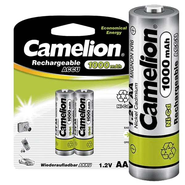 Аккумулятор AA/R6 1000мА.ч NI-CD BP-2 металлик (блист.2шт) Camelion 6181 
