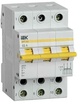 Выключатель-разъединитель трехпозиционный 3п ВРТ-63 63А KARAT IEK MPR10-3-063