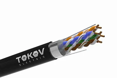 Кабель витая пара F/UTP 4х2х24AWG(0.51мм) кат.5E PE TOKOV PRO Fluke tested (м) TOKOV ELECTRIC TKP-C05-F42-5E-305-OD