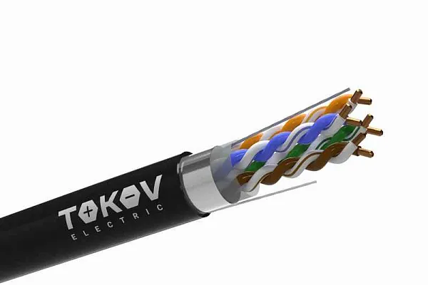 Кабель витая пара F/UTP 4х2х24AWG(0.51мм) кат.5E PE TOKOV PRO Fluke tested (м) TOKOV ELECTRIC TKP-C05-F42-5E-305-OD