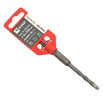 Бур по бетону SDS-plus 6х110мм 2 резца 4S спираль Master EKF db-6-110-2x4 