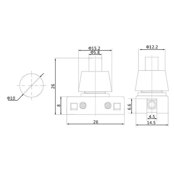 Выключатель-кнопка 250В 2А (2с) ON-OFF бел. (PBS-17A) (для настольной лампы) Rexant 36-3012 