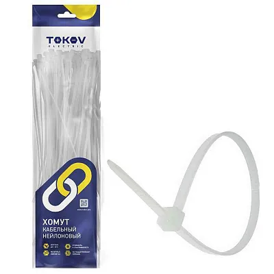 Хомут кабельный нейлоновый бел. 4.8х350 (уп.100шт) TOKOV ELECTRIC TKE-HNS-4.8-350-W/100 