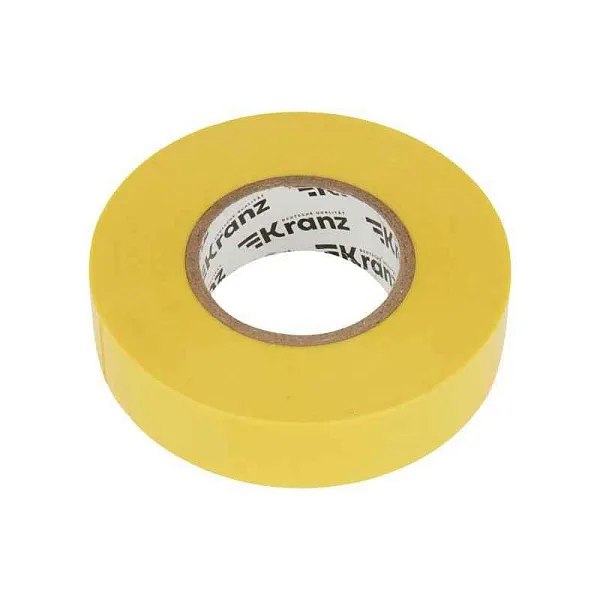 Изолента ПВХ профессиональная 0.18х19мм 20м желт. Kranz KR-09-2802 