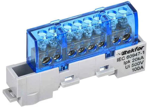 Шина нулевая N изол. на универс. держ. 6х9-8-С TEKFOR IEK TF-NN10-08-KL-K07 