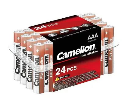 Элемент питания алкалиновый AAA/LR03 1.5В Plus Alkaline LR03-PB24 (уп.24шт) Camelion 7615 