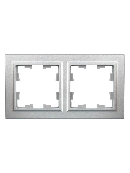 ИЭК Брайт Рамка  2-я РУ-2-БрА алюминий IEK