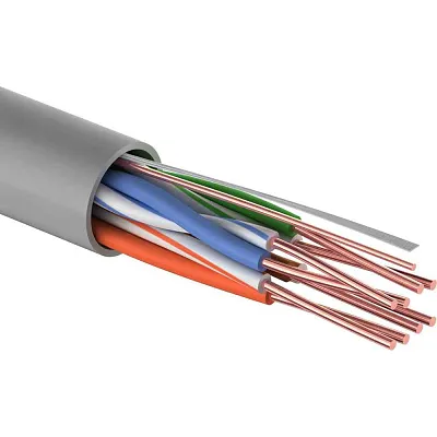 Кабель витая пара U/UTP, CAT 5e, PVC, 4PR, 24AWG, INDOOR, SOLID, серый, 305м, РФ REXANT | 01-0043-R | REXANT