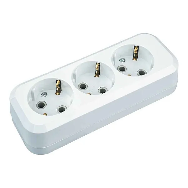 Колодка розеточная 3 гнезда с з/к АБС пластик, белая NCA-BL01-03-E-WH Navigator 61584
