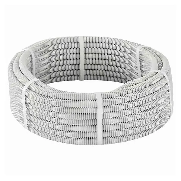 Труба гофрированная ПВХ d20мм с протяжкой сер. (уп.100м) TOKOV ELECTRIC TKE-TG/P-20-C06/100 