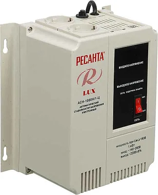 Стабилизатор напряжения АСН-1000 Н/1-Ц Lux 1ф 1кВт IP20 настен. релейный с двумя розетками Ресанта 63/6/14 