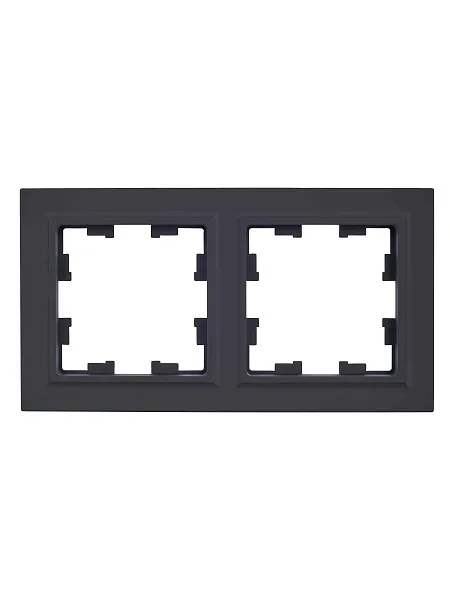 ИЭК Брайт Рамка  2-я РУ-2-БрГ  графит IEK