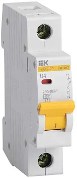 Выключатель автоматический модульный 1п D 4А 4.5кА ВА47-29 KARAT IEK MVA20-1-004-D IEK