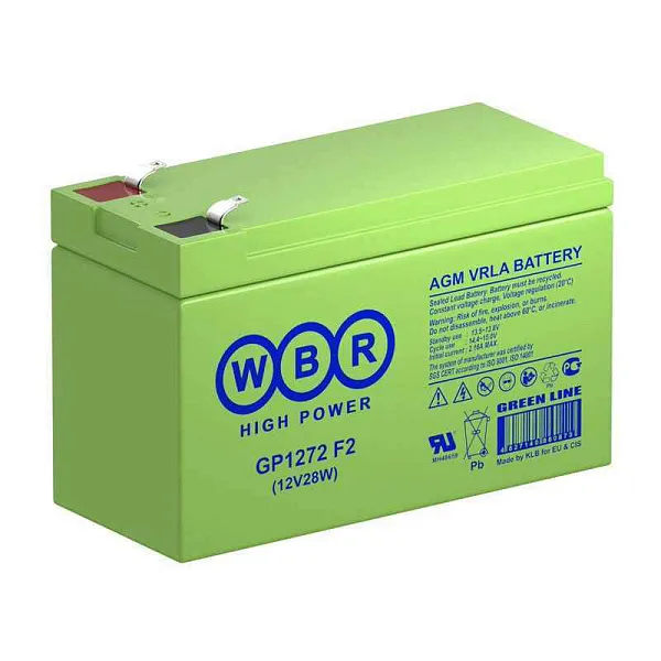 Аккумулятор 12В 7.2А.ч WBR GP1272 F2 (12V28W) WBR - купить в Москве - ООО Гамма-компоненты